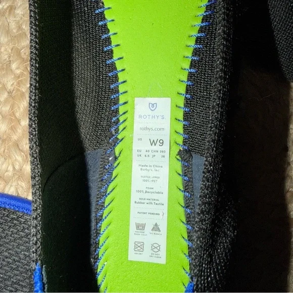 Rothy's The Flat Black Women's Slip On Flats Size 9 - Picture 7 of 10